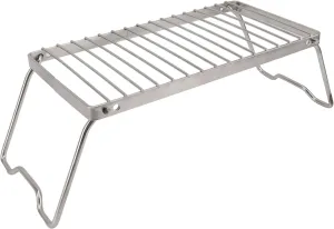 Folding Campfire Grill,Portable Camping Grates Over Fire Pit,Stainless Steel Adjustable Height Thicker Camp Fire Cooking Racks Draining Backpacking Grill for Outdoor