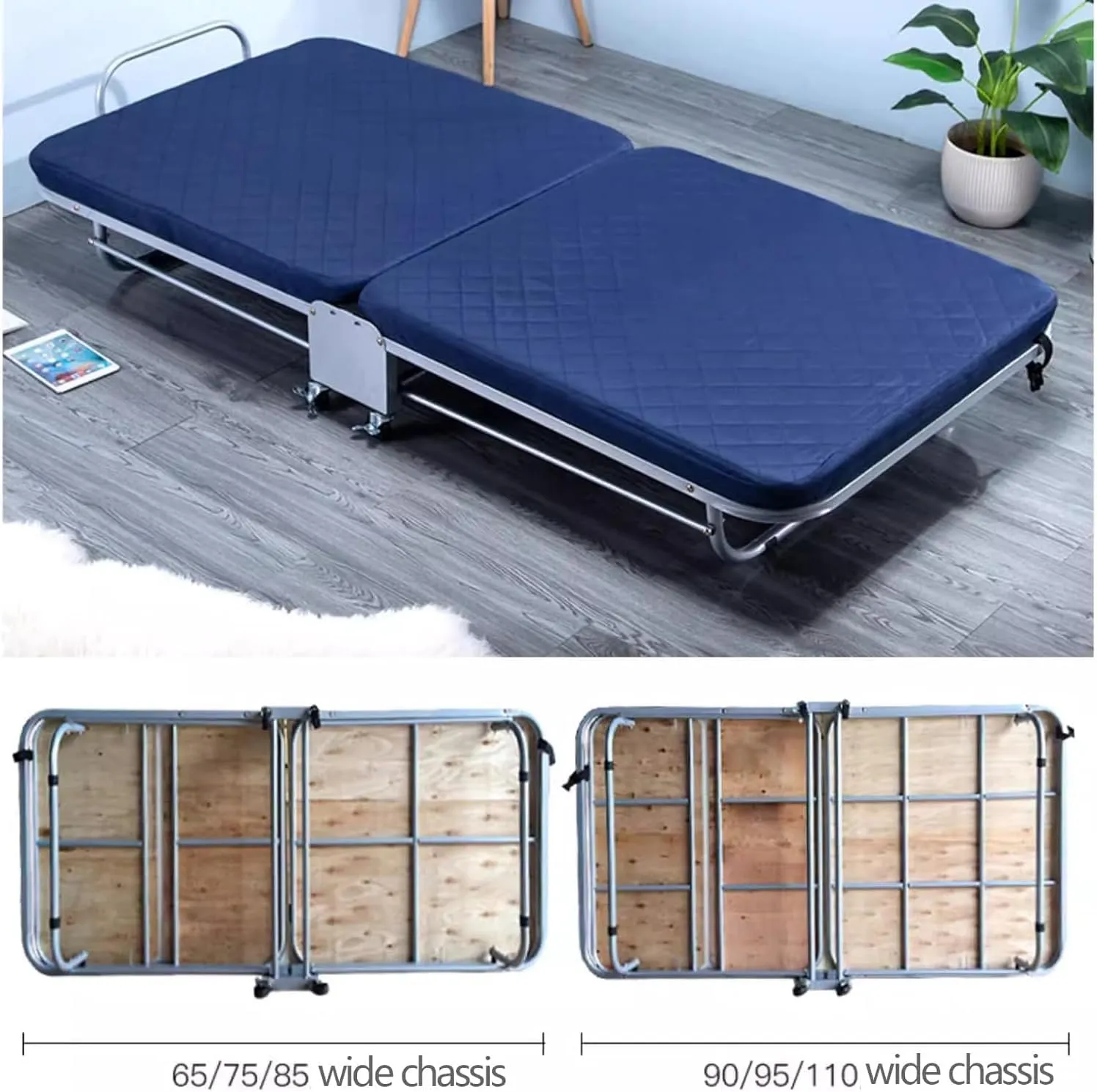 Folding Camping Bed 4 Position Adjustable Backrest Camping Cot with Mattress Sleeping Cots for Adults Load 400lb Folding Cot