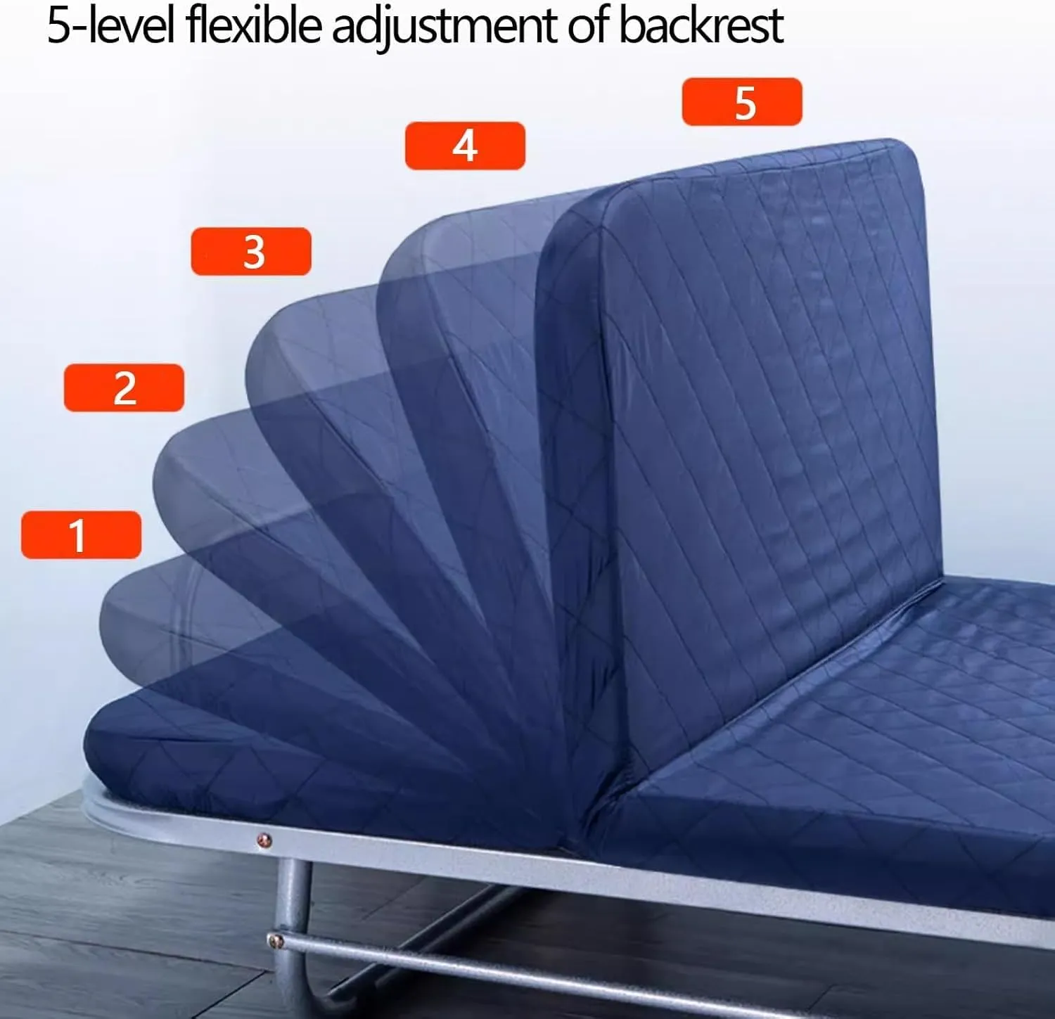 Folding Camping Bed 4 Position Adjustable Backrest Camping Cot with Mattress Sleeping Cots for Adults Load 400lb Folding Cot