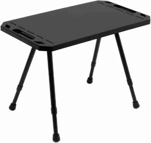 Folding Camping Table, Aluminum Alloy Lightweight Adjustable Height Picnic Desk, Outdoor Camping Table for Picnic, Camping, BBQ, Party, Backyard, Beach (Black)