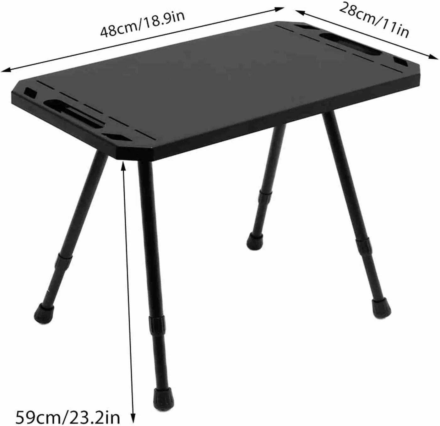 Folding Camping Table, Aluminum Alloy Lightweight Adjustable Height Picnic Desk, Outdoor Camping Table for Picnic, Camping, BBQ, Party, Backyard, Beach (Black)