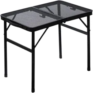 Folding Camping Table, Compact Folding Camp Desk, Heavy Duty BBQ Tools, Non-Slip Tabletop, Adjustable Height for Picnic, Beach, Fishing, Outdoor Cooking Activities