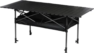 Folding Camping Table Height Adjustable Picnic Tables Portable Indoor Outdoor Camp Desk with Large Storage Organizer and Carrying Bag 120cm