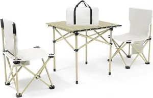 Folding Camping Table Outdoor Folding Table and Chair Set, The Aluminum Alloy Camping Picnic Table Bears 100kg, Roll-up Table Top for Easy Storage (Color : 2 in 1, Size : 40x40x32cm)