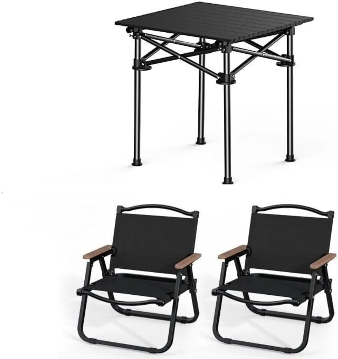Folding Camping Table Outdoor Folding Table Portable Aluminum Roll-up Table Carrying Bag for Camping Backpacking Picnic BBQ Party，Camping Tables and Chairs