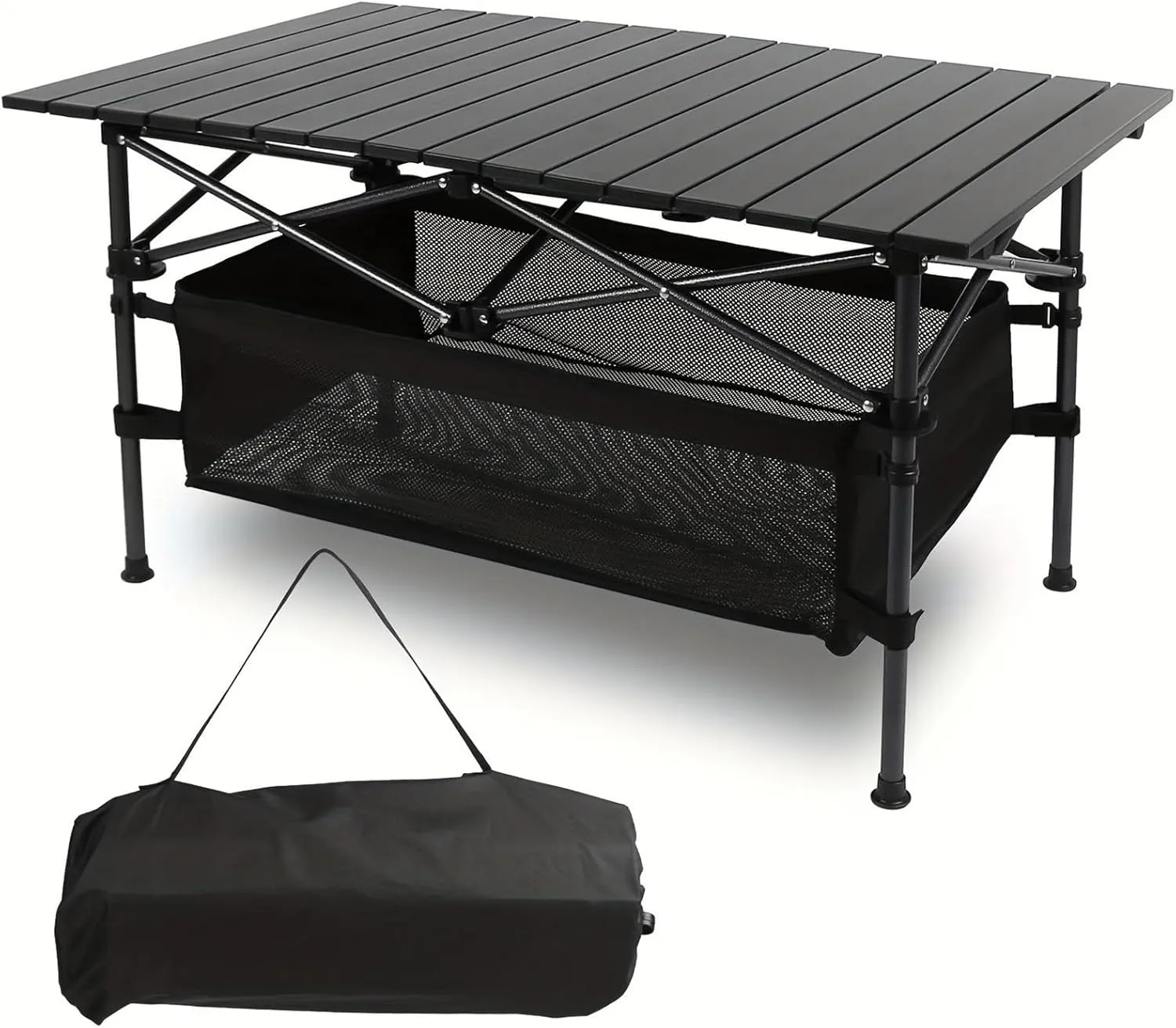 Folding Camping Table Portable Lightweight Aluminum Roll-Up Design with Carry Bag for Outdoor Picnic Beach Camping Travel BBQ