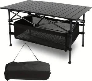 Folding Camping Table Portable Lightweight Aluminum Roll-Up Design with Carry Bag for Outdoor Picnic Beach Camping Travel BBQ