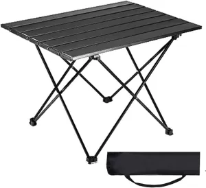 Folding Camping Table, Portable Table for 2-4 Persons, Lightweight Aluminum Camp Table with Carry Bag, Outdoor Side Table for Hiking, Picnics, BBQs, Beach, Travel, Grilling