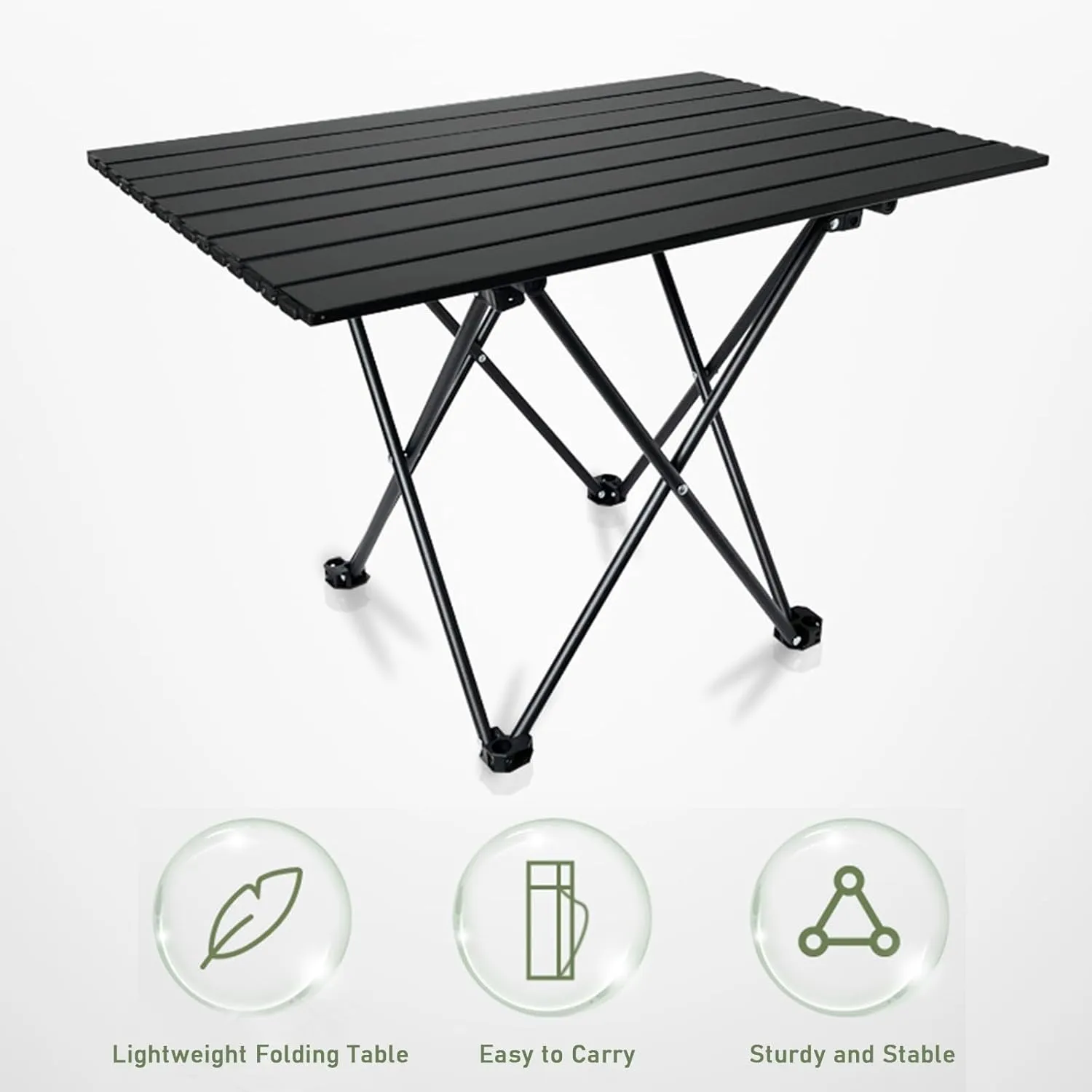 Folding Camping Table, Portable Table for 2-4 Persons, Lightweight Aluminum Camp Table with Carry Bag, Outdoor Side Table for Hiking, Picnics, BBQs, Beach, Travel, Grilling