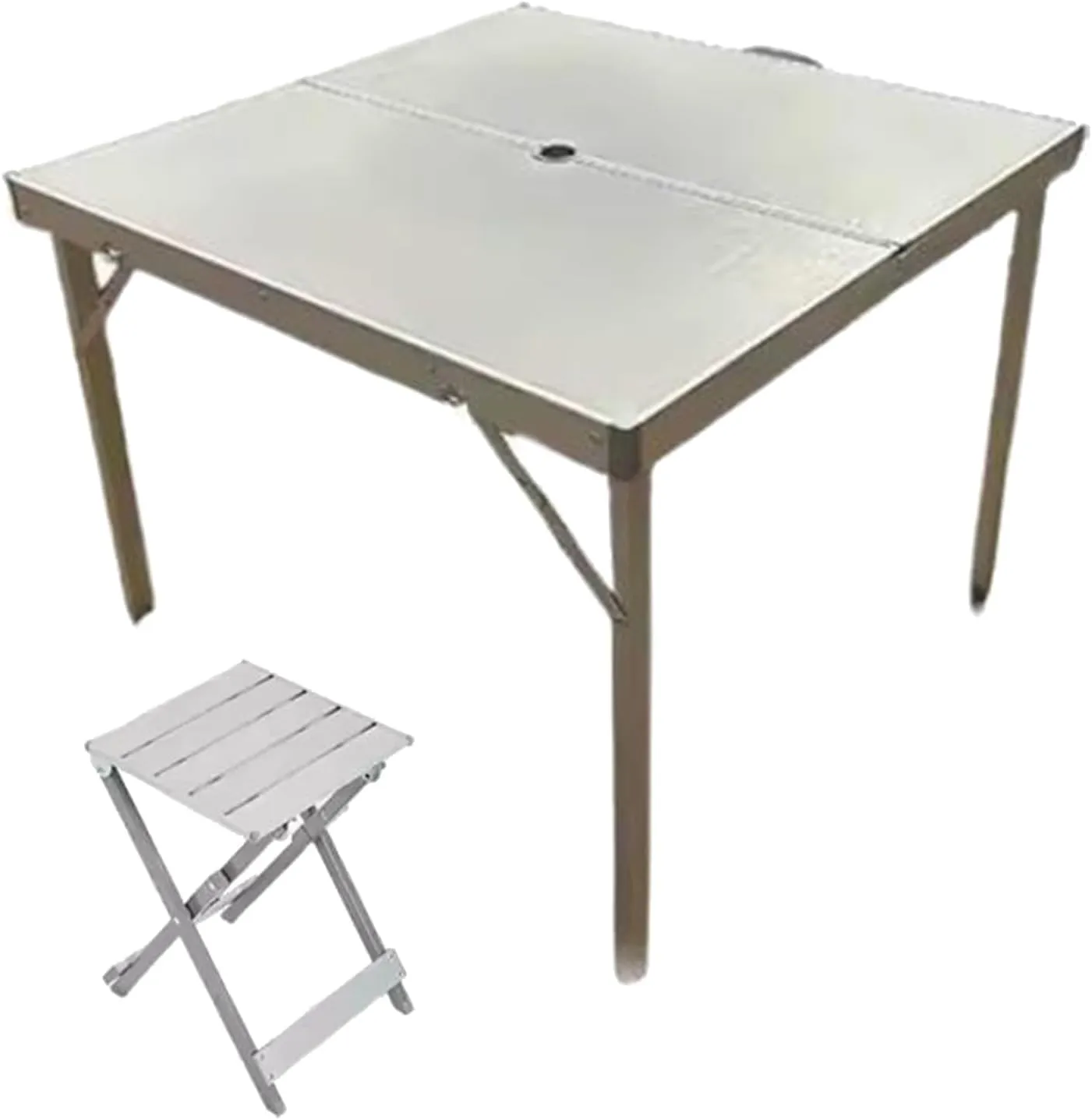 Folding Camping Table Square-shaped Picnic Table Aluminum Alloy Camping Table Roll Up Desktop with Storage Bag for Outdoor