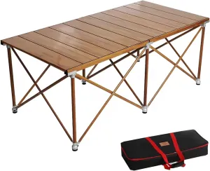 Folding Camping Table That Fold Up Lightweight, Aluminum Portable Picnic Table with Carrying Bag for Outdoor Picnic, BBQ and Party (Color : C)