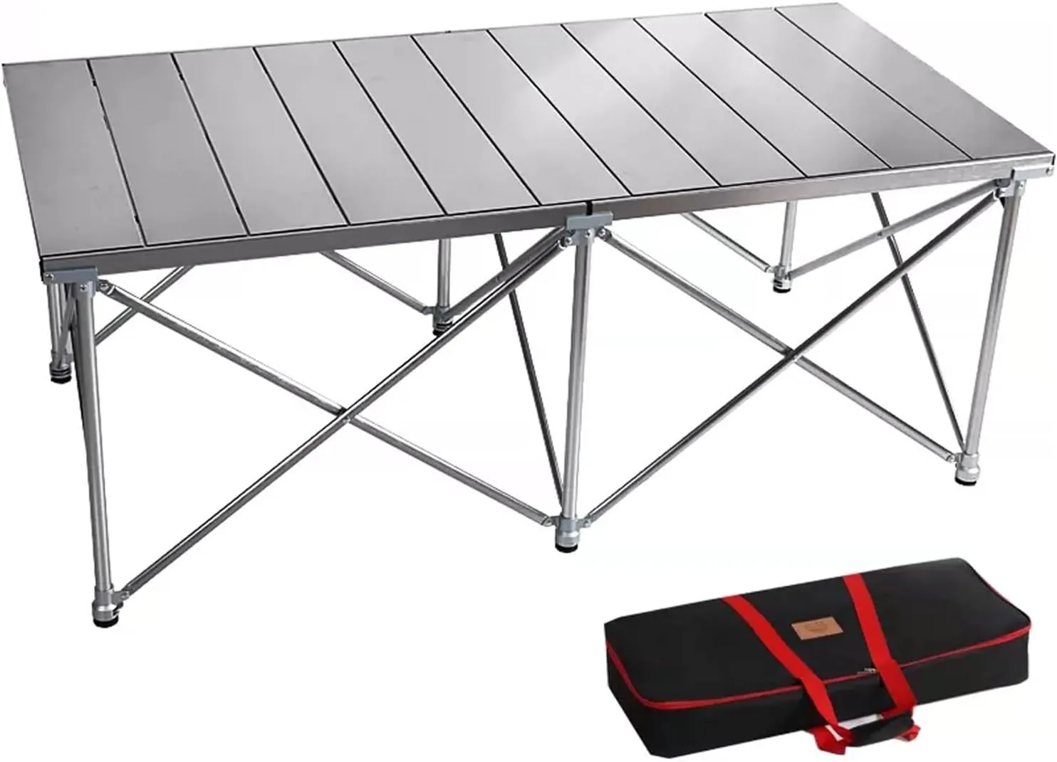 Folding Camping Table That Fold Up Lightweight, Aluminum Portable Picnic Table with Carrying Bag for Outdoor Picnic, BBQ and Party (Color : D)