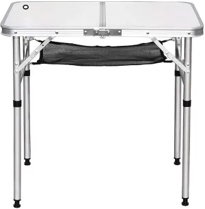 Folding Camping Tables Folding Camping Table Tourist Table Portable Foldable Picnic Tables for Outdoor Indoor Kitchen Garden, 2 Height 25"/60(Light Gray)