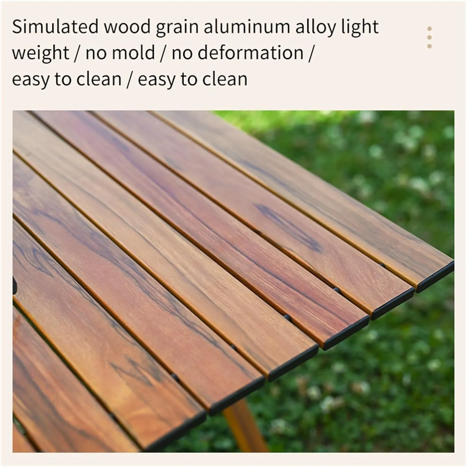 Folding Dining Table Aluminum Camping Picnic Egg Roll Camping Chair Outdoor Folding Table Portable (Color : Green-M)