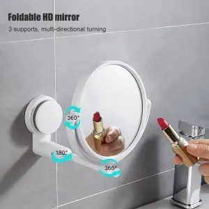 Folding Extend Bathroom Mirror Without Drill Swivel Suction Arm Double Side Cosmetic Makeup Mirrors Makeup Mirror