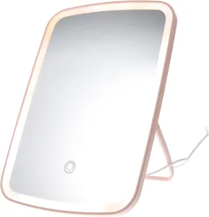 Folding LED Makeup Mirror Adjustable Lighted Vanity Mirror for Women Dimmable Color Modes Portable and Compact Design for Travel and Daily Makeup Use