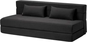 Folding Sofa Bed with Pillows - Convertible Chair Floor Couch & Sleeping Mattress - Foldable Memory Foam Sleeper for Living Room/Dorm/Guest Room/Home Office/Apartment/Upstairs Loft, Dark Gray