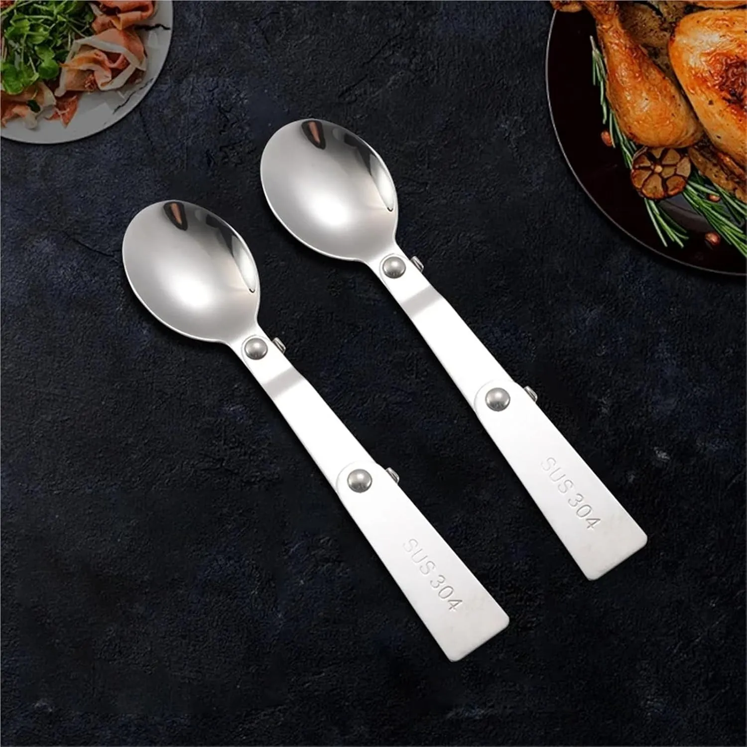 Folding Spoons 12Pcs Folding Spoon Fork Set, Foldable Spoons, Folded Forks Spoons, Dinnerware for Thermos Container Food Containers(Fork)