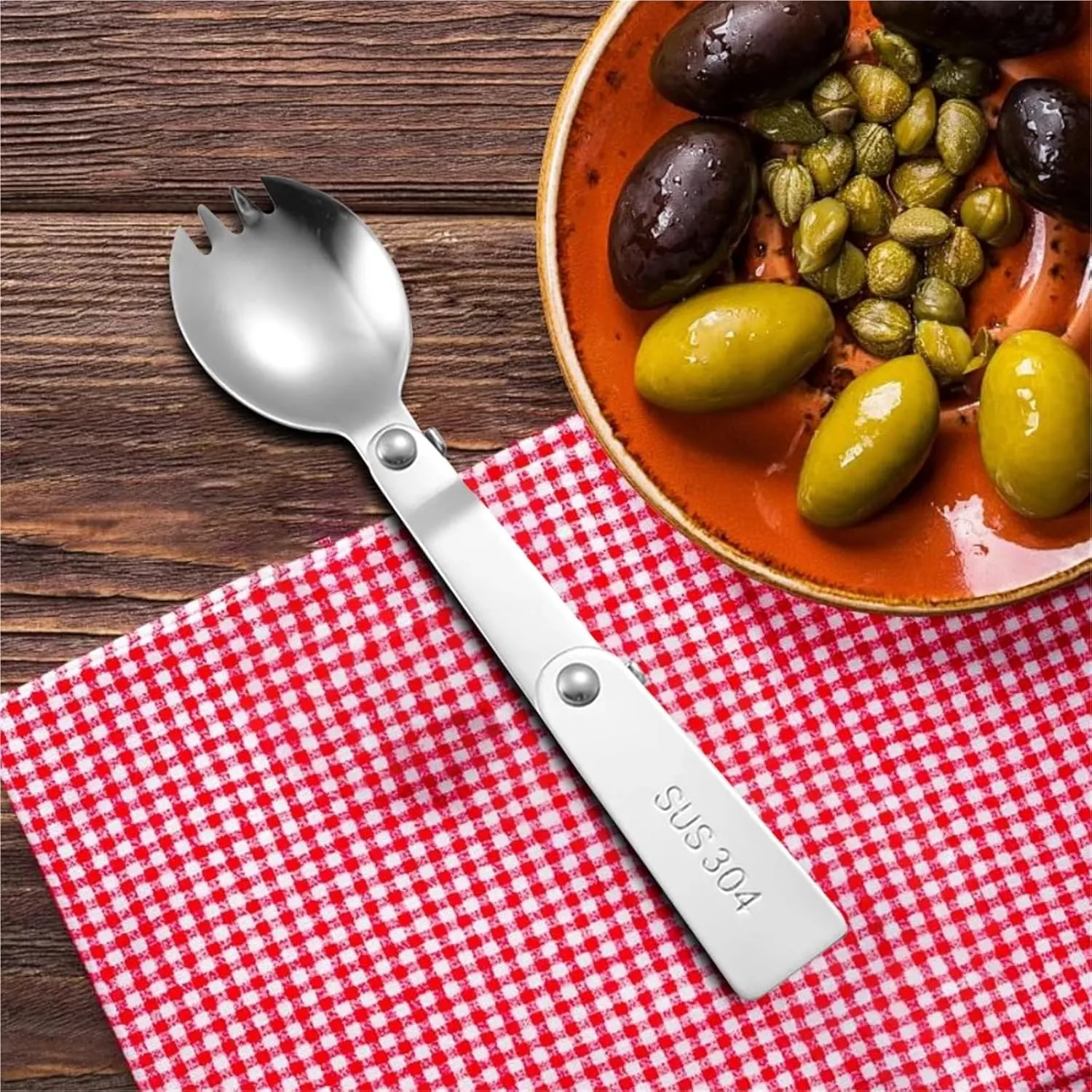 Folding Spoons 12Pcs Folding Spoon Fork Set,304 Stainless Steel Foldable Spoons Forks, Foldable Cutlery for Thermos Container Food Containers(Spoon Fork Spork)