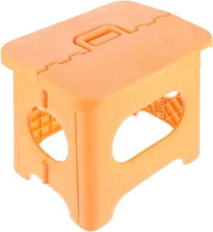 Folding Step Stool for Adults and Boy Girl Portable Plastic Stool Handle for Outdoor Fishing Lightweight and Compact for Bathroom Kitchen and Travel Use Maple