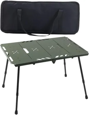 Folding Table Aluminum Alloy Portable Furniture Sturdy Small Adjustable Height Outdoor Camping Table for Barbecue Picnic Yard