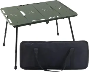 Folding Table Aluminum Portable Stable Ultralight Outdoor Camping Table with Adjustable Height for Hiking Backyard Picnic BBQ