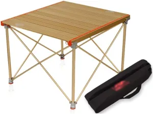 Folding Tables Camping Table Camping Table Folding Folding Picnic Table Aluminum Alloy Folding Table Outdoor Folding Table Camping Barbecue Table (Color : Gold, Size : 70 * 65 * 50-77cm)