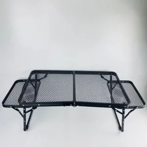 Folding tables, Folding Table with 2 Wing Panels, 3x2 FT Camping Table with Mesh Desktop, Height Adjustable Folding Grill Table with Mesh Bag, Portable Outdoor Table for Picnic, Camping, BBQ, Beach(Black)