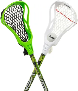 Franklin Sports Future Champs 2 Player Youth Lacrosse Sticks   Ball Set - Kids 32" Inch Beginner Backyard Practice Lax Sticks   Lightweight Soft Lacrosse Ball - Toy Kids Lax Set - Blue   Green
