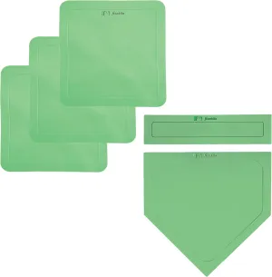 Franklin Sports MLB Throw Down Baseball Bases with Home Plate   Pitcher's Rubber - Backyard Rubber Base Set Perfect for Baseball, Teeball   Kickball