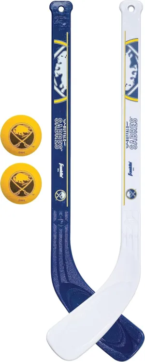 Franklin Sports NHL Mini Hockey Stick Set - NHL Team Knee Hockey Stick and Ball Set - Two Player Stick Set - Great Toy for Kids