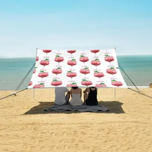Fresh Cherry Beach Canopy Tent Anti-UV & Wind Resistant, Cocktail Camping Sun Shelter Easy Setup Portable,Outdoor Shade Tents with Sandbags,Sand Shovels,Ground Pegs & Stability Poles