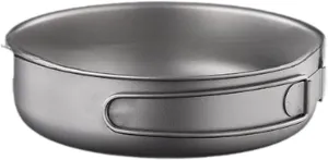 Frying Pan Camping Pan Titanium Cook Pan Titanium Pan for Picnic Fishing Trekking