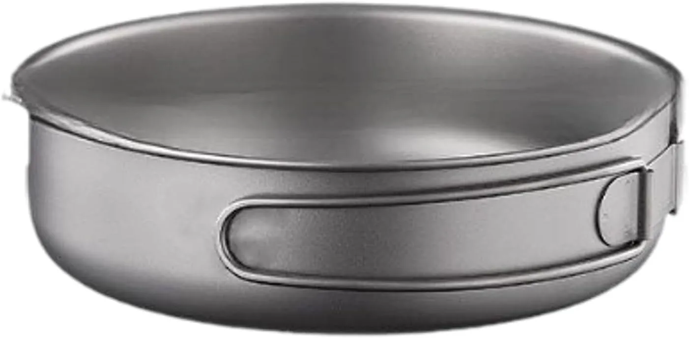 Frying Pan Camping Pan Titanium Cook Pan Titanium Pan for Picnic Fishing Trekking