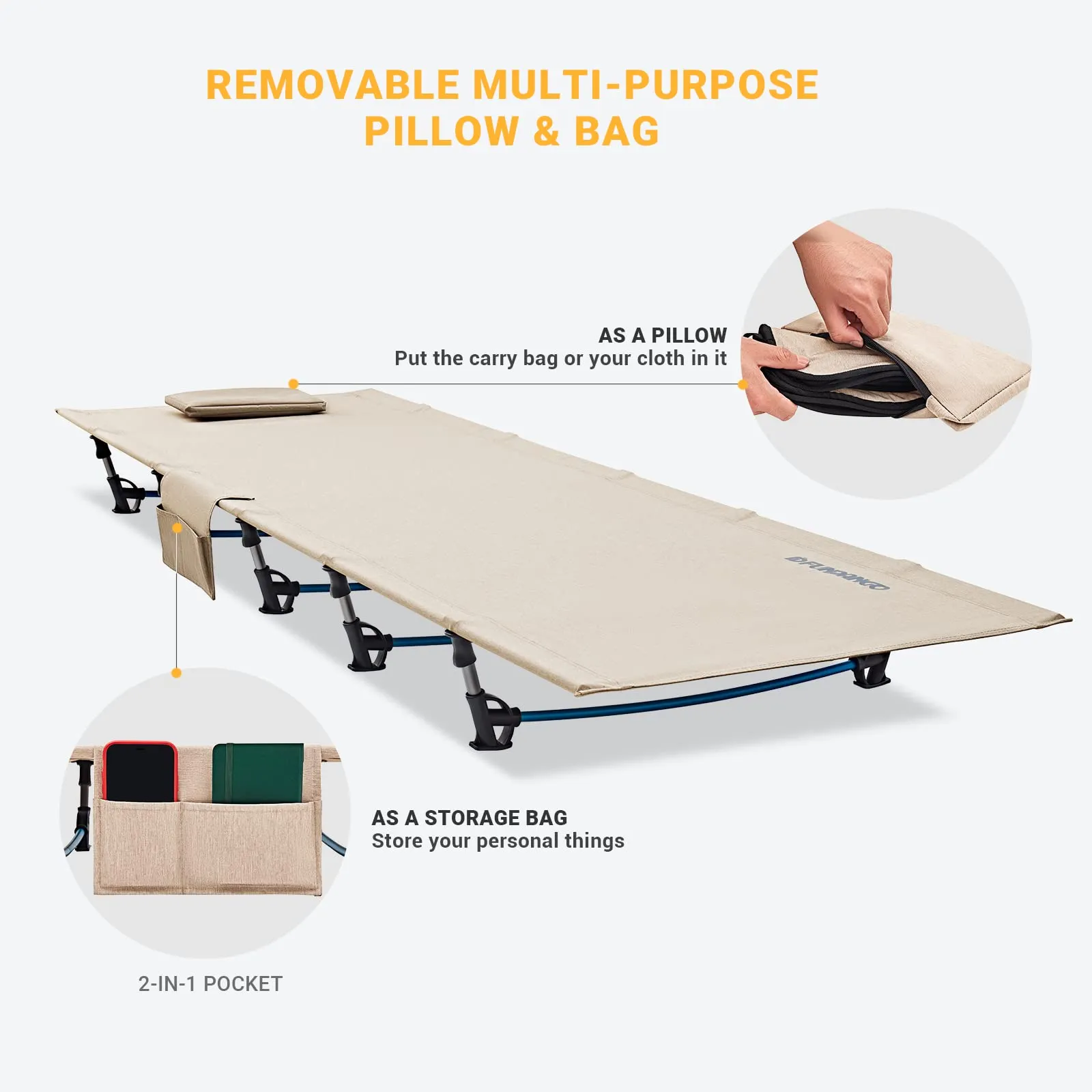 FUNDANGO Aluminum Folding Cot L