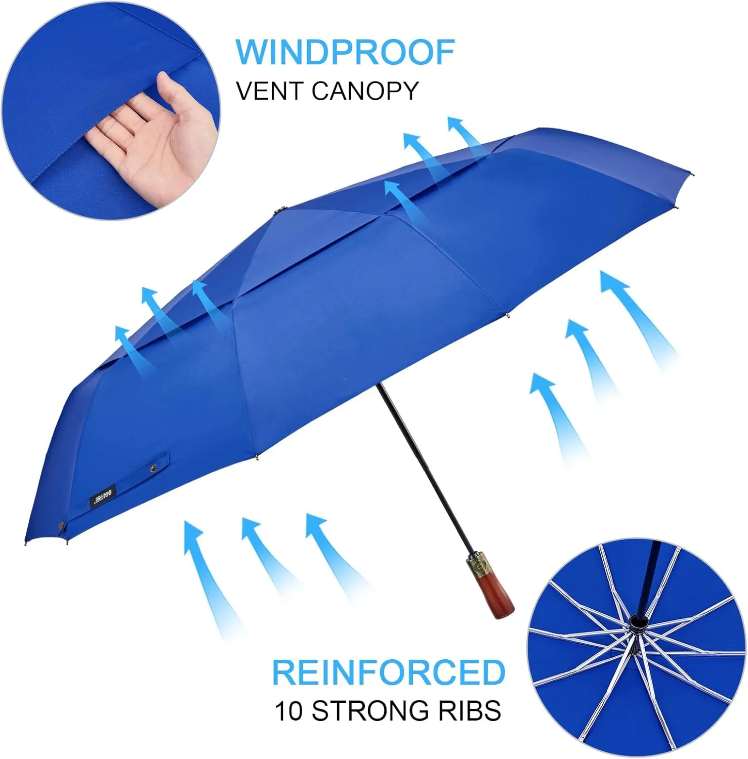 G4Free 54 Inch Large Compact Windproof Golf Umbrella for Rain Oversized Auto Open Close Folding Travel 10 Ribs Vented Double Canopy Umbrella for Women Men