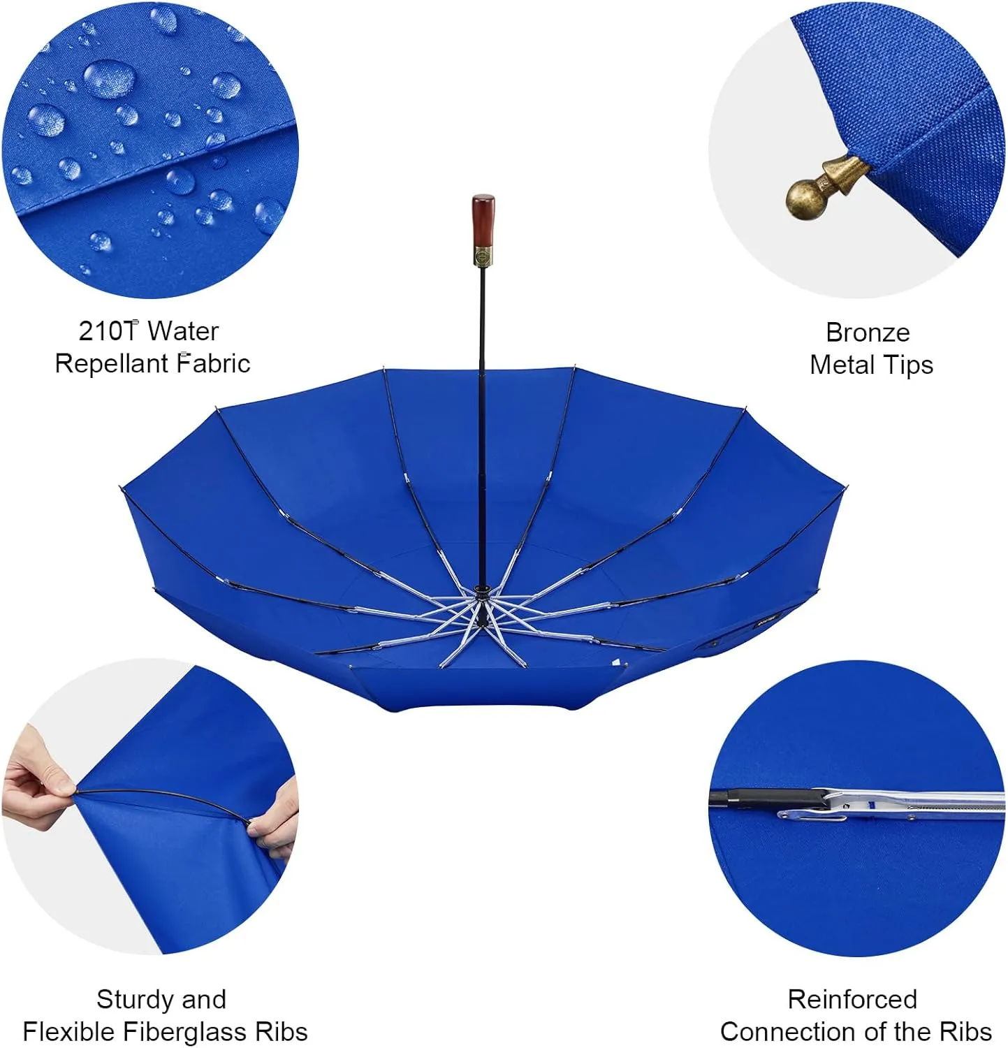 G4Free 54 Inch Large Compact Windproof Golf Umbrella for Rain Oversized Auto Open Close Folding Travel 10 Ribs Vented Double Canopy Umbrella for Women Men