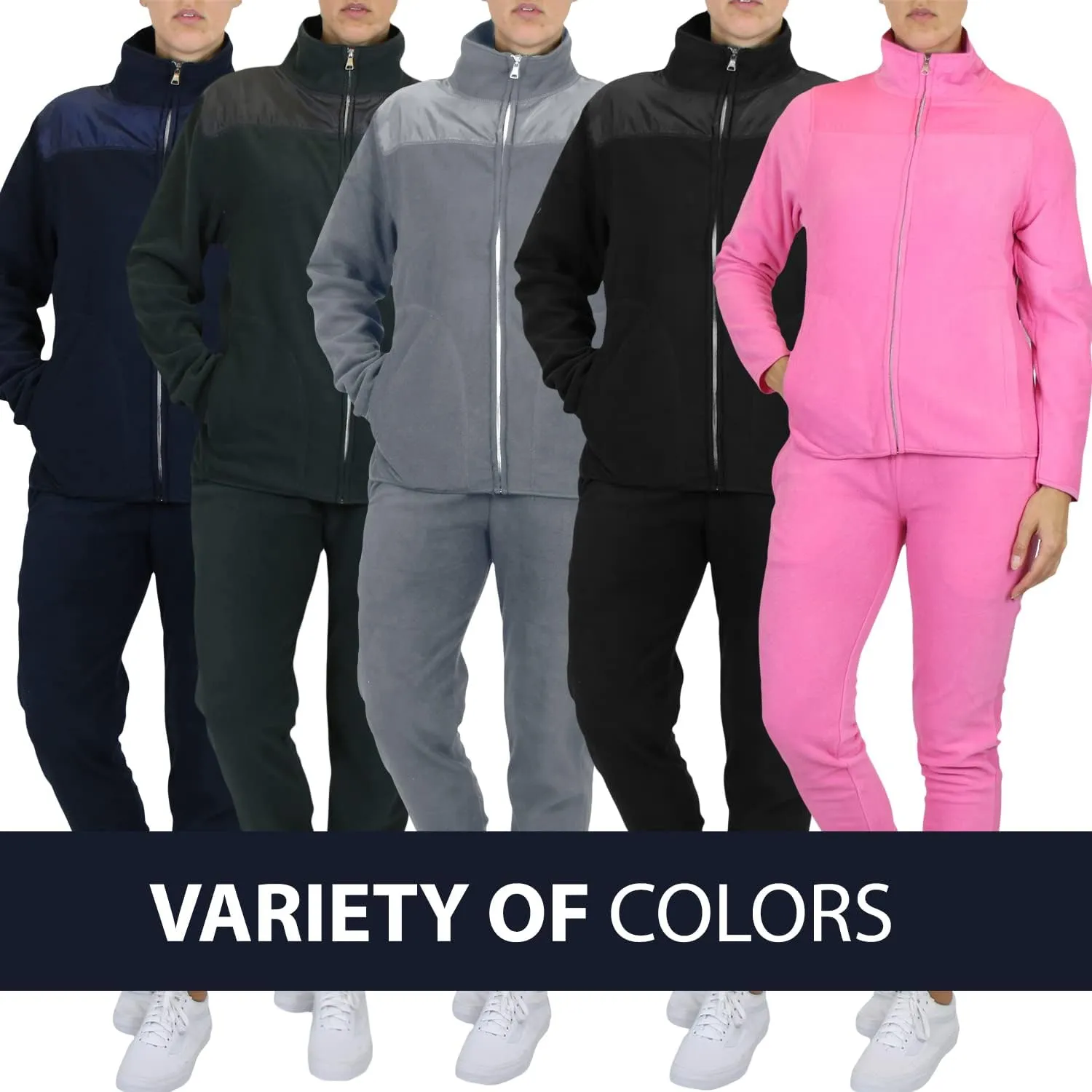 Galaxy by Harvic Women's Polar Fleece Jacket & Joggers Pant Set with pocket for Jogging, Sports