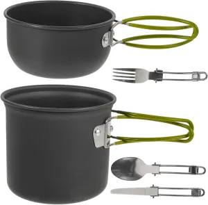 GANAZONO 1 Set 2 Pcs Camping Pot Camping Stove Propane Rice Cooker Cookware Portable Cool Mini Pan Camping Cooking Stove Camp Kettle Cooking Utensils Gadgets Pans Pots Silver Aluminum Alloy