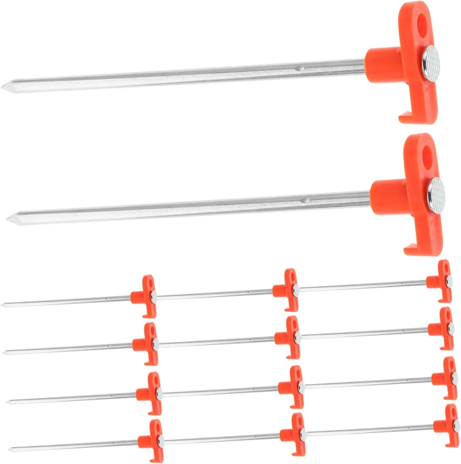 GANAZONO 20Pcs Glow Tent Nails Heavy Duty Windproof Ground Nail with Night Visibility Design Durable Metal Stakes for Camping Hiking and Outdoor Tents and Tarps