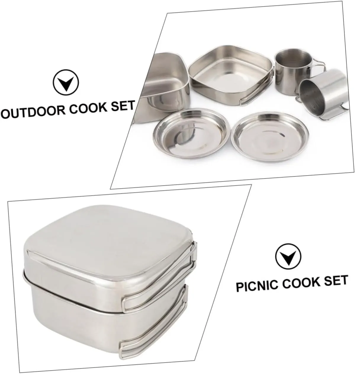GANAZONO Outdoor Camping Cooker Cooler Oven Accessories Kit Portable Gear Bag Tin Charger Van Tableware Pans