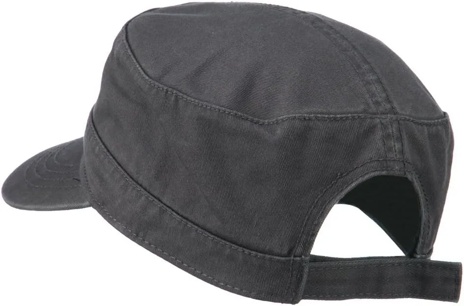 Garment Washed Adjustable Army Cap