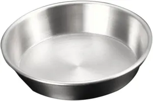 Garneck Portable Steak Plate Stainless Steel Dinner Plate 18cm Round for Snacks Cakes Salads