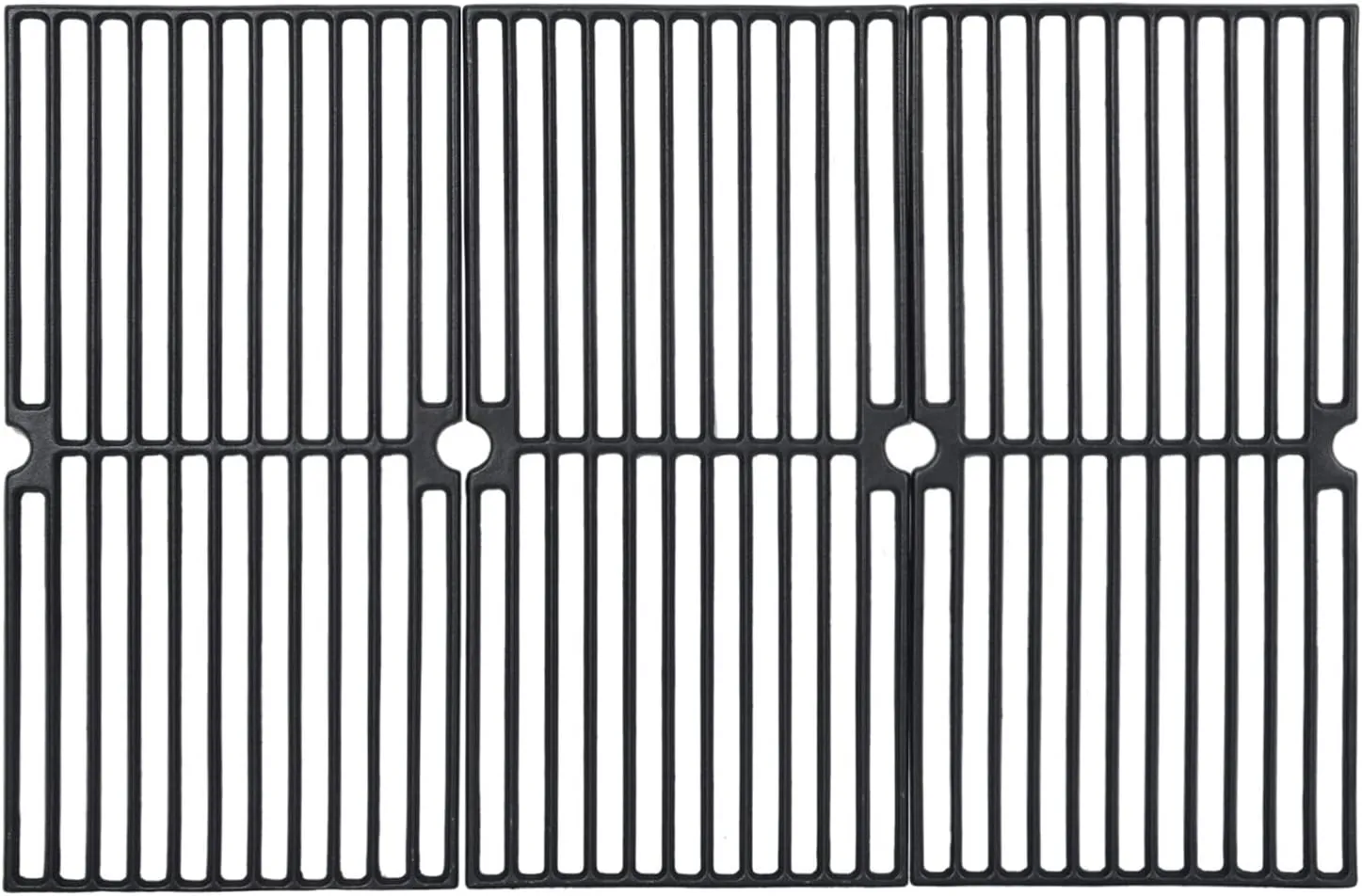 GasSaf Grill Grates Replacement for Brinkmann 810-2410-S,810-2511-F,810-9415-W,810-7490-F, Charmglow 810-8410-F, Browning, Grillada & Others, Set of 3 Cast Iron Cooking Grate(17 3/4" x 8 15/16" each)