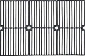 GasSaf Grill Grates Replacement for Brinkmann 810-2410-S,810-2511-F,810-9415-W,810-7490-F, Charmglow 810-8410-F, Browning, Grillada & Others, Set of 3 Cast Iron Cooking Grate(17 3/4" x 8 15/16" each)
