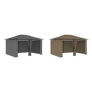 Gazebo Outdoor Canopy Tent Patio Pavilion Sun Shelter with Curtains