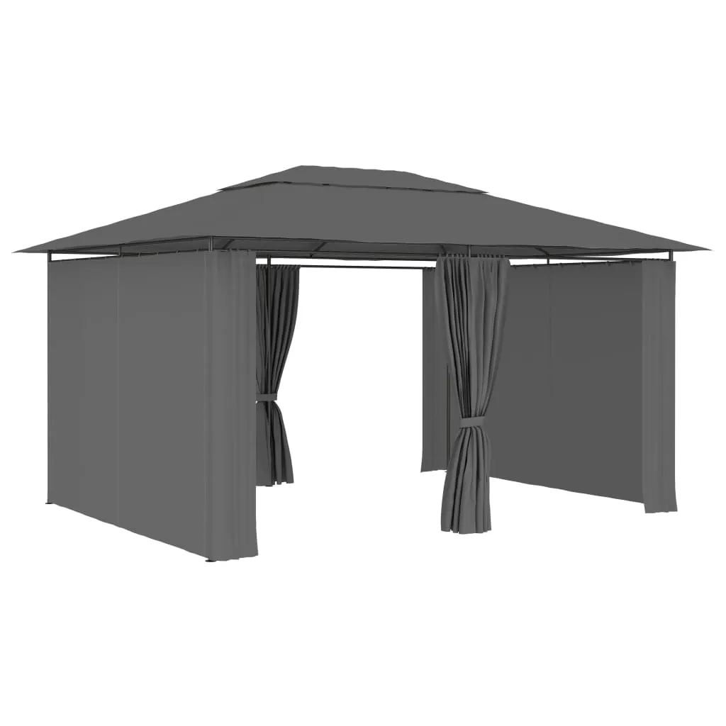 Gazebo Outdoor Canopy Tent Patio Pavilion Sun Shelter with Curtains