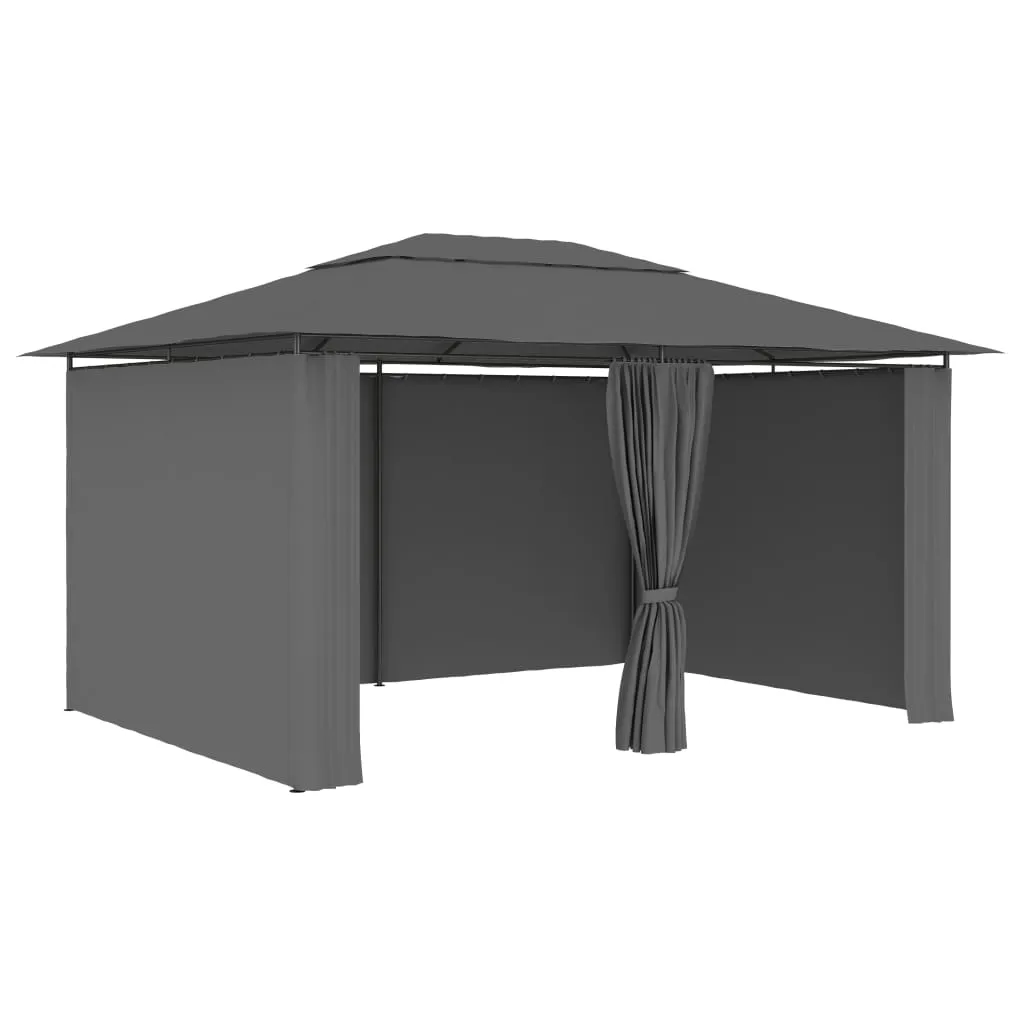 Gazebo Outdoor Canopy Tent Patio Pavilion Sun Shelter with Curtains