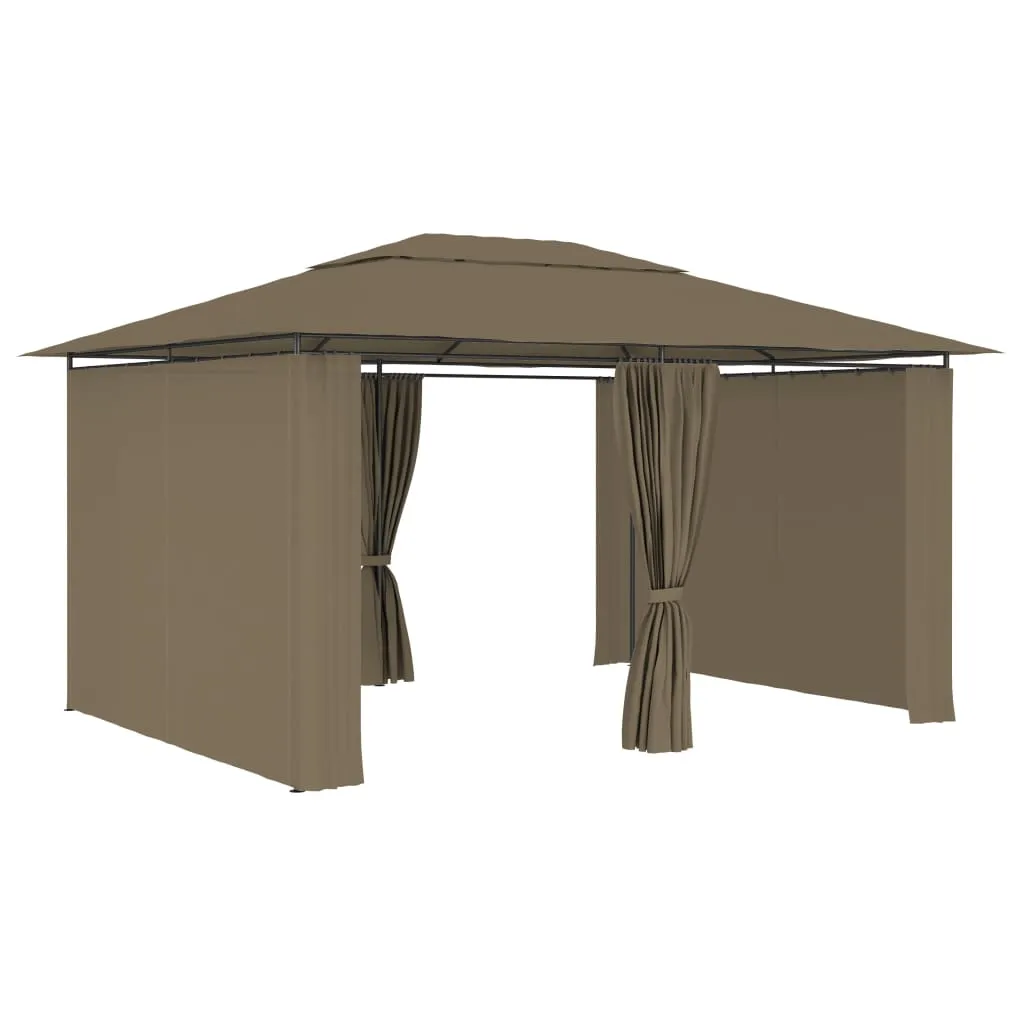 Gazebo Outdoor Canopy Tent Patio Pavilion Sun Shelter with Curtains