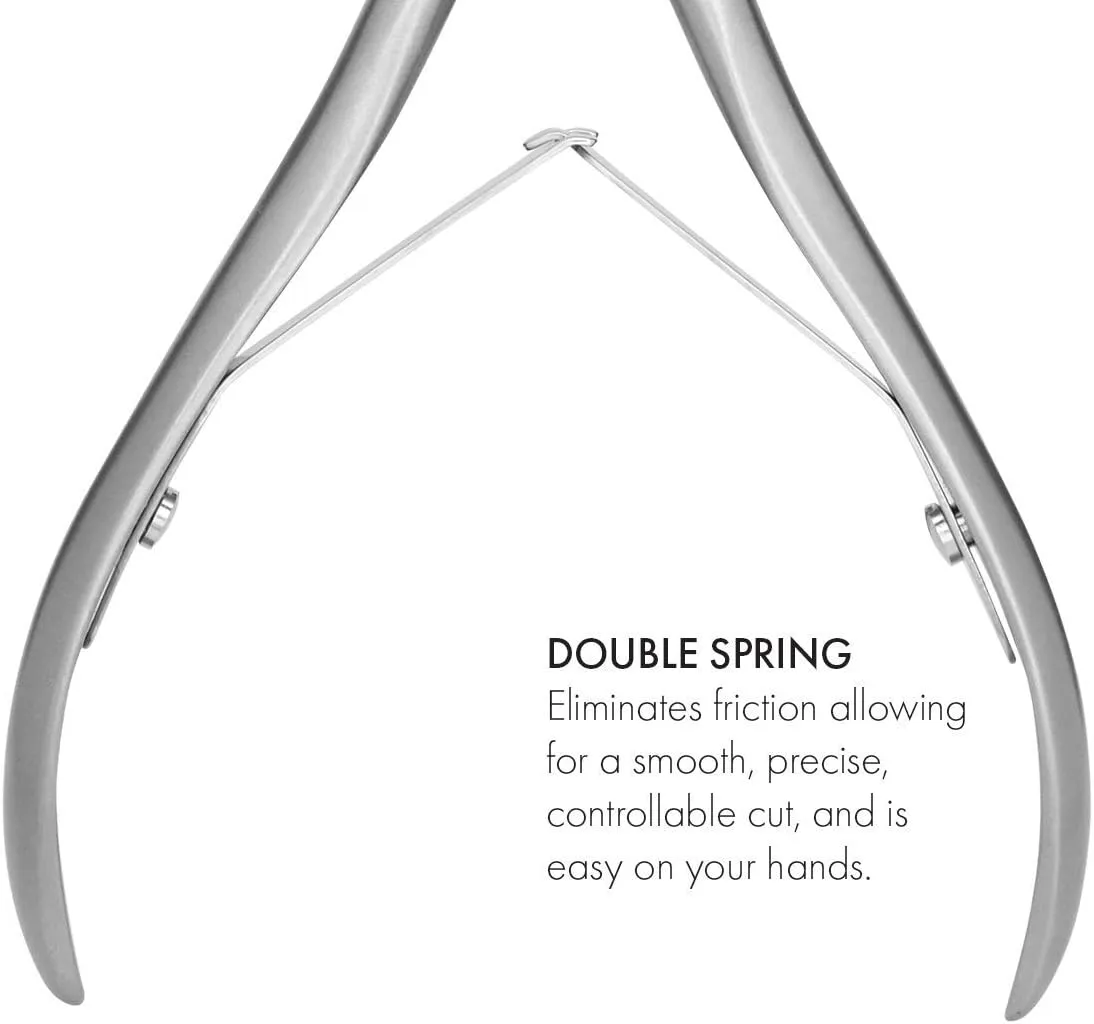 GERMANIKURE Tapered Professional Cuticle Trimmer - 1/4 Quarterl Jaw Nipper - Ethically Made in Germany - FINOX Stainless Steel Sharp Cuticle Remover in Leather Case – Manicure Tool, r153, 3mm